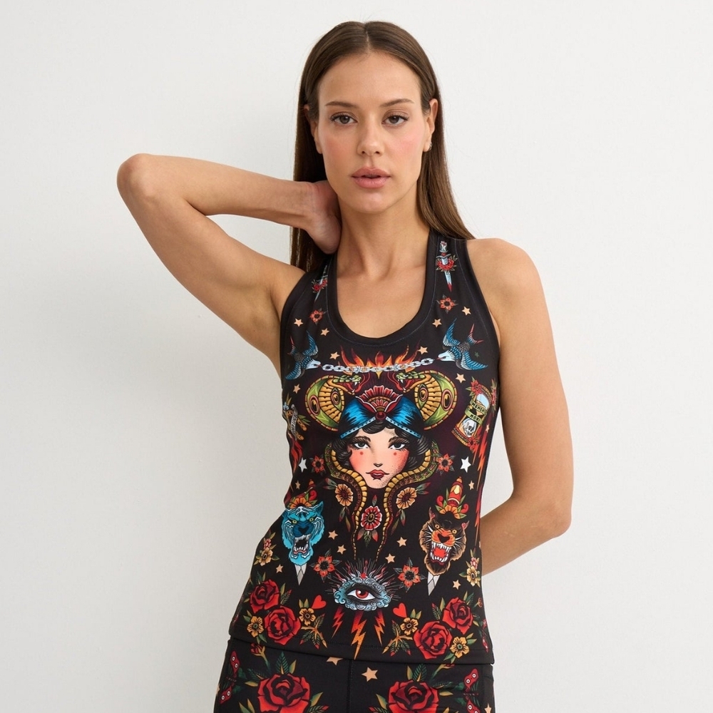 NEW! Brikoly Tattoo Design Racerback Top, Size M